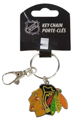 Obrázok produktu pre Inglasco – prívesok na kľúče „Chicago Blackhawks“, logo, NHL PP13027 (jednotná veľkosť) (modrý)