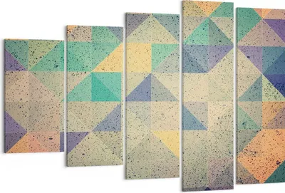 Produktbild von Bild auf Leinwand - Leinwandbild - 5 Teile - Abstraktion Dreieck Muster - 150x100cm - Wand Bild - Wanddeko - Wandbilder - Leinwanddruck - Bilder - Wanddekoration - Leinwand bilder - EG150x100-4287