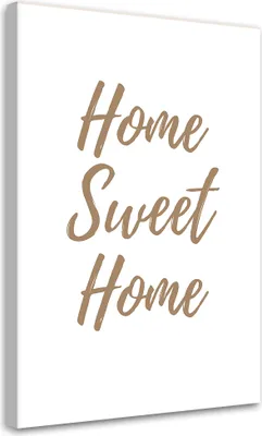 Produktbild von Leinwandbild Aufschrift: Home Sweet Home 40x60 Feeby Beige bild für die wand bereit zum aufhängen