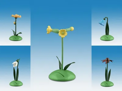 Produktbild von Tischdekoration Tischkartenhalter mit Blumen 5-teilig  Höhe 7cm NEU