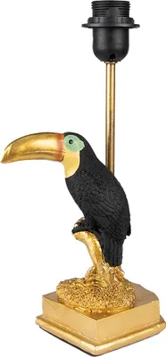 Immagine prodotto di Clayre & Eef Base per lampada Toucan 14x10x31 cm in poliresina nera dorata