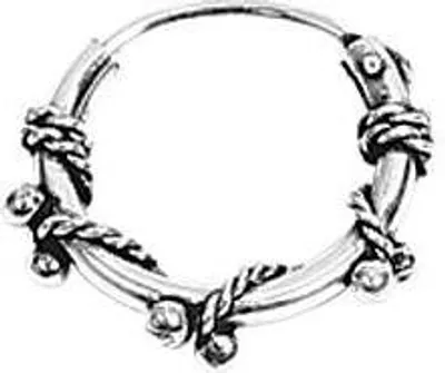 Produktbild von Paar 925 Sterling Silber Keltische Celtic Bali Asea Creolen mit Kugeln 12mm 7115