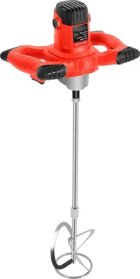 Image de Mélangeur électrique pour béton et mortier - Mélangeur à main - 1500 W - 220 V CA - 6 vitesses - Prise UE - Portable - Rouge