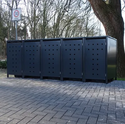 Produktbild von 5 Mülltonnenboxen Modell No.7 Anthrazit komplett RAL7016 für 240Liter Mülltonnen