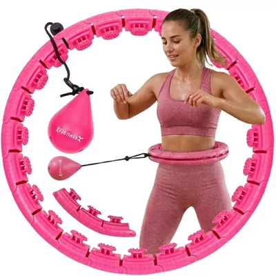 Zdjęcie produktu dla Hula Hop z obciążeniem Fitness-Star regulowane wypustki różowe 45 cm