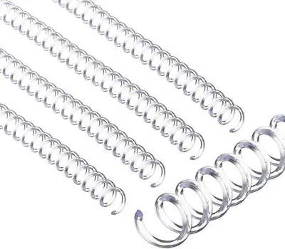 Productafbeelding van Bindspiralen, 6 mm, transparant - verpakking van 100 stuks - geschikt voor 30 vel - wikkelverhouding 4:1 - voor papierbinden