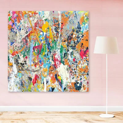 Produktbild von Wallity, DEV10698-140140, Dekoratives Leinwandgemälde, Mehrfarbig, Leinwand, 140 x 140 cm
