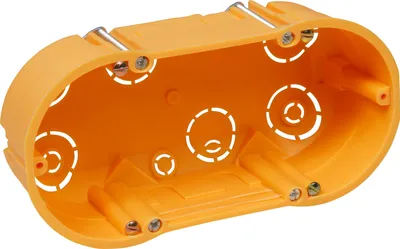 Produktbild von Hohlwanddose McPower doppelt 143x48mm inkl. Geräteschrauben orange