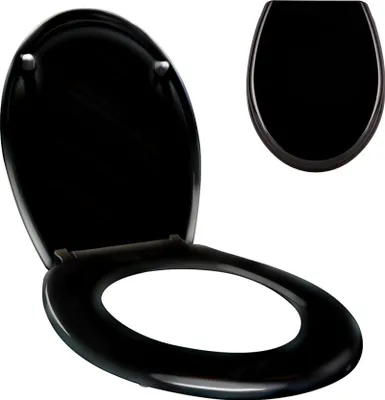 Obrázok produktu pre JOIEYOU WC veko s mechanizmom jemného zatvárania WC veko v tvare O z antibakteriálneho plastu WC sedátko vrátane nastaviteľných pántov Rýchloupínacie WC sedátka na jednoduché čistenie (kvapky)