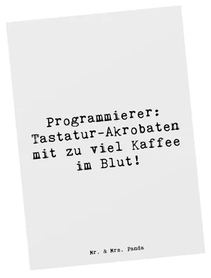 Produktbild von Mr. & Mrs. Panda Postkarte Spruch Programmierer Kaffeeheld - Weiß - Geschenk, Tastatur, Beruf, Postkarten, Virtuosen, Kaffee, Grußkarte, Berufspassion, Ansichtskarten