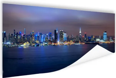 Produktbild von MuchoWow® Poster New York - Skyline - Nacht 120x60 cm - Bild