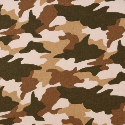 Produktbild von Baumwollstoff Meterware ARMY Camouflage Tarnmotiv beige braun 150cm