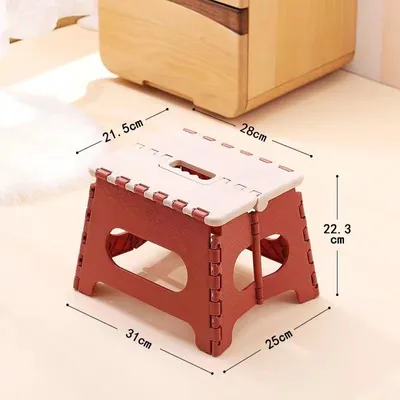 Produktbild von Kinder Klapphocker - Klapptritt für Kinder - 31 x 25 cm - Belastbar bis 100 kg - Rutschfest und platzsparend - Tritthocker - Rot