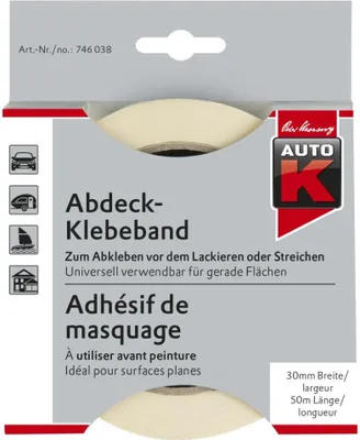 Produktbild von Abdeckband mit hoher Klebekraft für Lackierarbeiten, optimal für Rundungen, 19 mm x 50 m