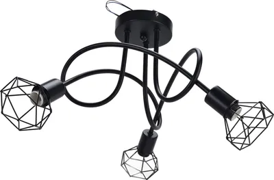 Image de lampe pendante à 3 têtes Base de lampe de plafond en fer creux pour chambre à coucher Salle à manger Salle de séjour pour ampoule E14 85?265V