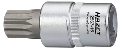 Produktbild von Hazet Öldienst Schraubendreher-Steckschlüsseleinsatz 2567-16, 1/2 (12,5 mm) Vierkant hohl, Innen Vielzahn Profil XZN mit Zapfen, SW M16