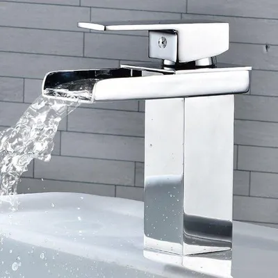 Produktbild von Edelstahl-Waschtischarmatur mit Kalt- und Warmwasserfunktion