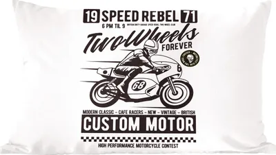 Produktbild von MuchoWow® Zierkissen Sofakissen Wohnzimmer Dekokissen 60x40 cm Motorrad - Mann - Helm - Vintage - Kopfkissen - Polster mit Foto