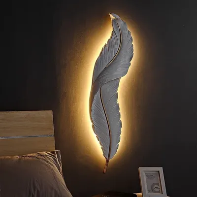 Produktbild von LED Wandleuchte 45CM LED Feder Wandleuchte, Heimbeleuchtung, modisches Design, Dekorative Leuchten für Küche, Schlafzimmer und Wohnzimmer
