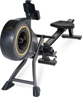 Obrázok produktu pre SportPlus – Veslovací trenažér – s turbínovým brzdovým systémom pre realistický zážitok z veslovania, vzduchový veslovací trenažér, 8 úrovní odporu, tréningový počítač, skladací, SP-AR-1500-B-iE