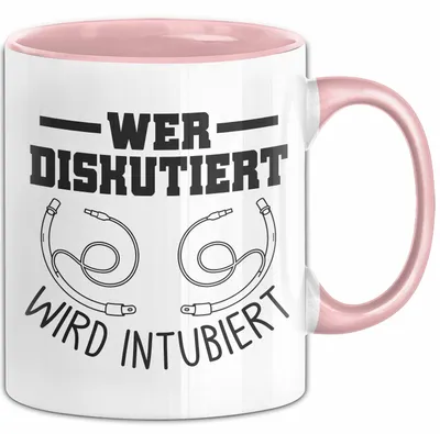 Produktbild von Krankenschwester Tasse Geschenk Wer Diskutiert Wird Intubiert Krankenhaus Geschenkidee (Rosa)