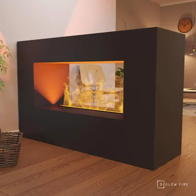 Produktbild von GLOW FIRE Elektrokamin 'Konsalik1000' | Wasserdampf Kamin mit OMC 1000 in schwarz als Raumteiler | HxBxT: 100x160x50 cm