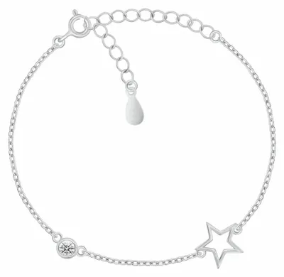 Immagine prodotto di Bracciale in argento con stella e zirconi, modello BRC146W