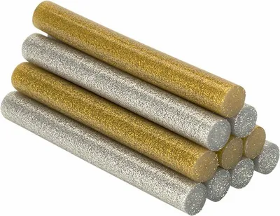 Produktbild von Klebestifte Dekoration und Hobby ø12x95mm glitter gold + silber 430206 salki