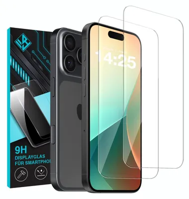 A product shot featuring a smartphone and two screen protectors, with packaging in the background.