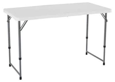 Productafbeelding van In hoogte verstelbare klaptafel wit 121,9x61x61-91,4 cm