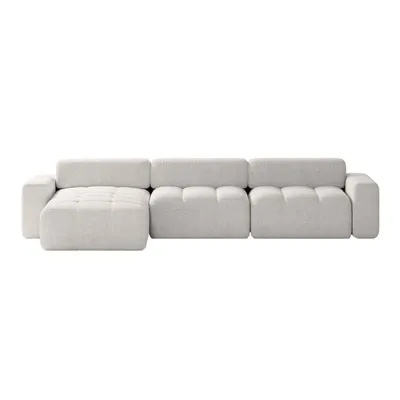 Produktbild von FEDVE Ecksofa RIFU SO aus Bouclé-Stoff mit Schlaffunktion, Silber