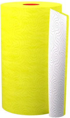 Produktbild von RENOVA Farbige bunte Küchenrolle / Haushaltsrolle - GELB XXL - 2-lagig - 120 Blatt