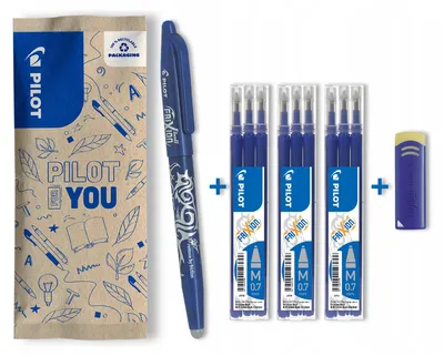 Produktbild von PILOT FRIXION Kugelschreiber Set Blau mit 9 Nachfüllern