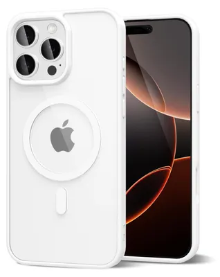 Produktbild von Magnetisch Hülle für iPhone 16 Pro, Kompatibel mit MagSafe, Transparent Acryl Stoßfeste Handyhülle Weiß
