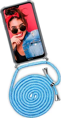 Produktbild von TWIST-Case + TWIST-Cord für Nokia 2.2, Farbe:Chilly Jeans (Silber)