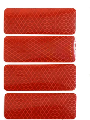 Produktbild von 4Stk.Auto reflektierende Aufkleber Sicherheitswarnband Reflektor 8 x 3 cm Rot