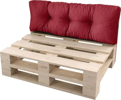 Produktbild von sunnypillow Palettenkissen für Gartenmöbel - Rückenkissen 120 x 50 cm - Rückenpolster für Bett und Sofa - Palettenpolster für Palettenmöbel - Gesteppte Gartenkissen - Rückenlehne, Kissen Rot