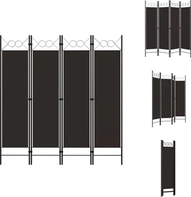 Zdjęcie produktu dla vidaXL 4-częściowy rozdzielacz do pokoju brązowy 160 x 180 cm - Rozdzielacz do pokoju