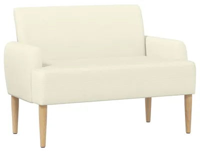 Immagine prodotto di vidaXL Divano a due posti con cuciture a bottone, color crema, 116 x 67 x 81 cm, rivestito in tessuto corduroy