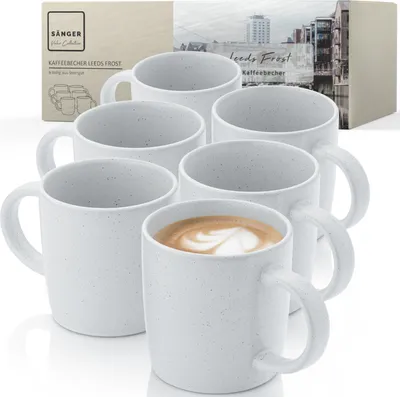Produktbild von SÄNGER Steingut Kaffeebecher Leeds Frost 6 teilig