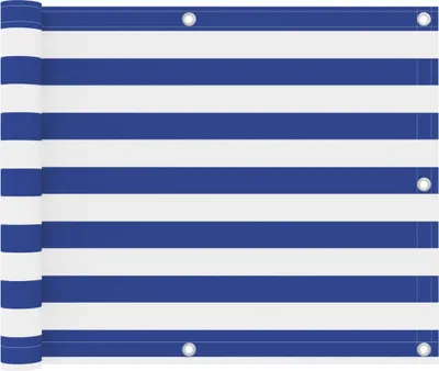Produktbild von "Rabatt" Balkon-Sichtschutz - Windschutz & Sonnenschutz - Weiß und Blau 75x500 cm Oxford-Gewebe - Sonnensegel CC164