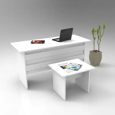 Immagine prodotto di Skye Decor, Vo8-W, set di mobili da ufficio, bianco, 100% pannelli truciolari rivestiti in melamina, 140 x 60 x 73,8 cm