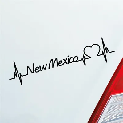 Produktbild von Auto Aufkleber New Mexico Herz Herzschlag 19x5 cm Schwarz Glanz Sticker Heckscheibenaufkleber