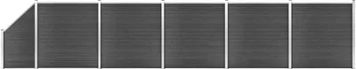 Produktbild von Zaunelement Set WPC 965x(105-186) cm Schwarz