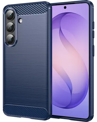 Produktbild von Hülle für Samsung Galaxy S26+, Carbon-Faser TPU Silikon Stoßfest Schutzhülle Blau