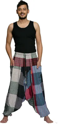 Produktbild von Haremshose "Singharaja" Freizeit Pumphose Aladinhose Pluderhose Yoga Goa Sarouel Herren, bunt