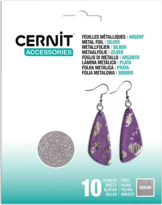 Produktbild von Cernit 10x Packung mit 10 Metallfolien, silber, 1x12x15 cm - Silber CE922C