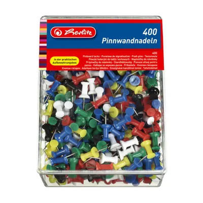 Produktbild von Herlitz Pinnwand Nadeln farbig sortiert aus Metall 400 Stück