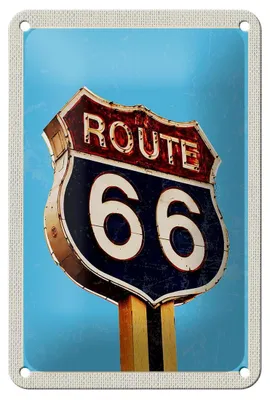 Produktbild von Blechschild Reise 12x18cm Amerika Route 66 Tankstelle Straße Schild