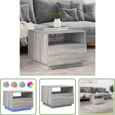 Obrázek produktu pro The Living Store Konferenční stolek s LED světly Grey Sonoma 50x49x40 cm